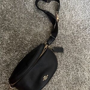Coach Black Crossbody Bag with Gold Accents